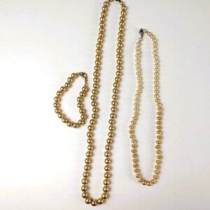 Costume Jewelry Pearl Lot x3